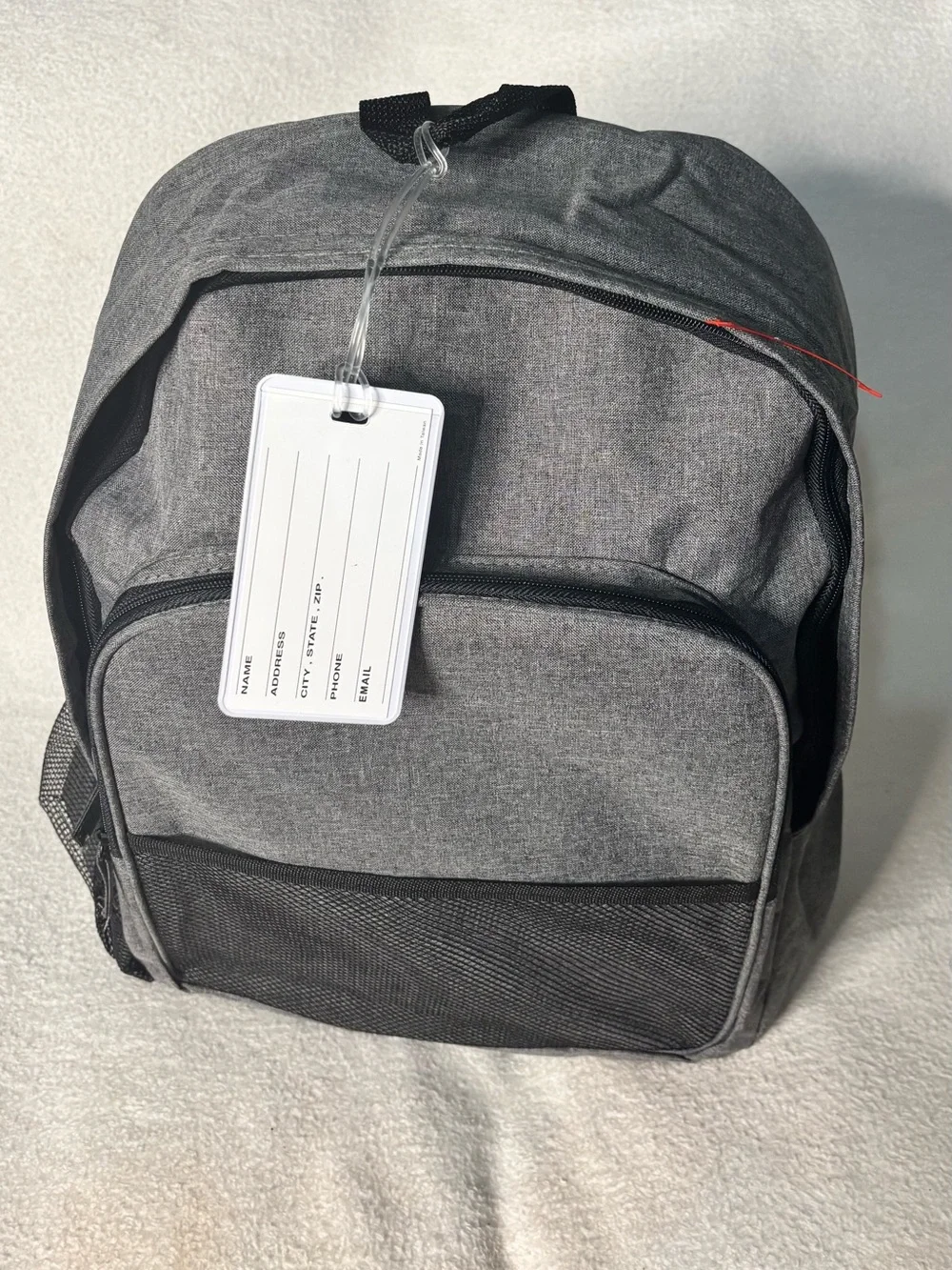 Men's Grey Everyday Backpack with Front Mesh Pocket